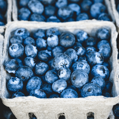 A bushel of blueberries