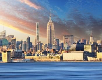 A picture of the NYC Skyline and the Empire State Building