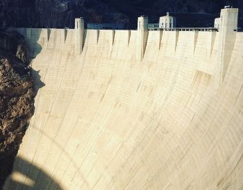 A picture of the side wall of the Hoover Dam