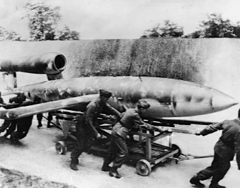 A picture of a V-1 Rocket (flying bomb)
